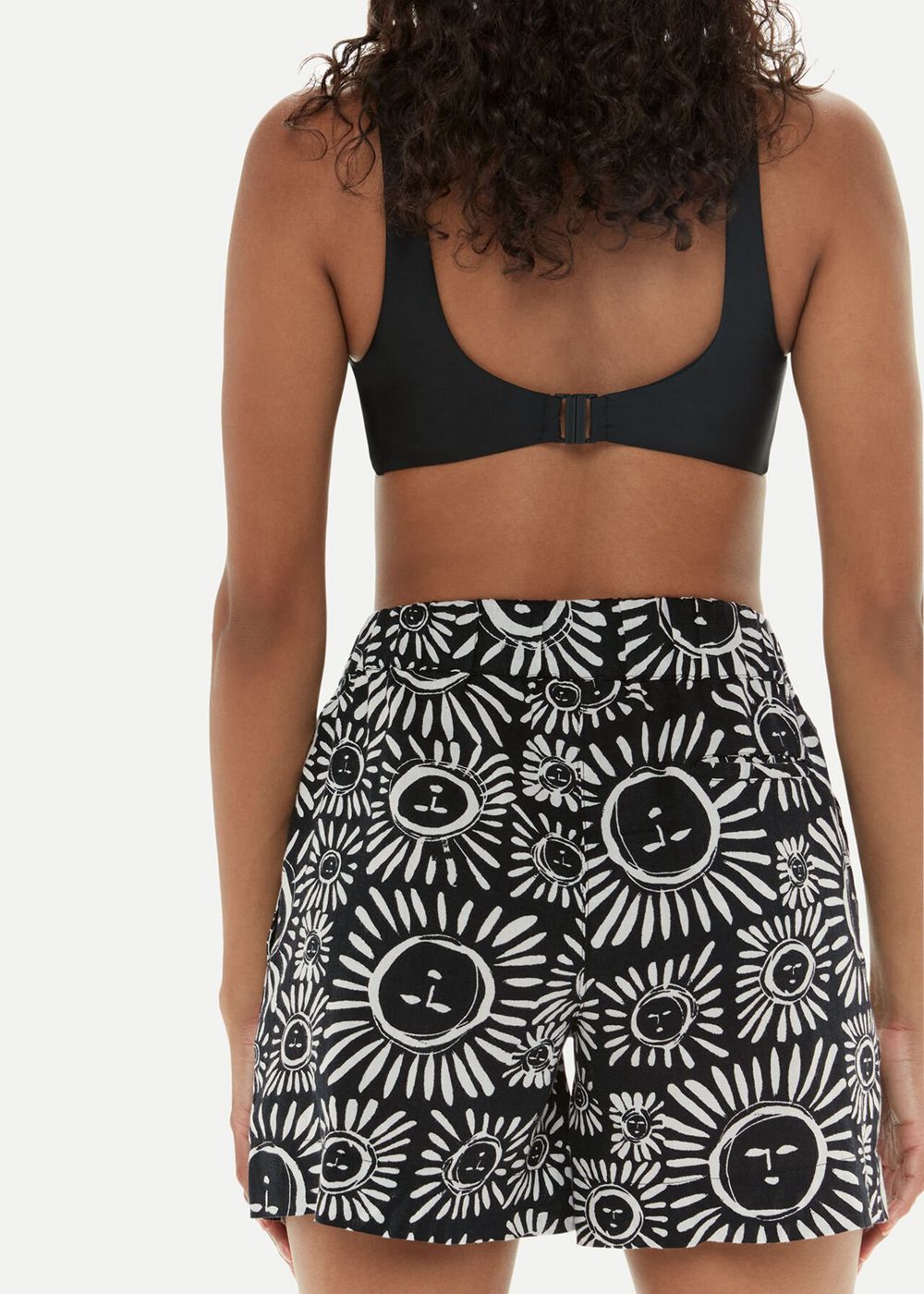 Whistles Sunman Print Shorts Black White | US-43652JAEP