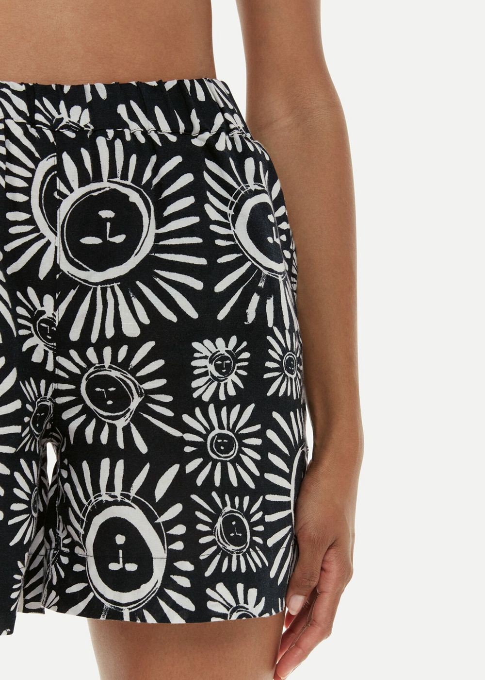 Whistles Sunman Print Shorts Black White | US-43652JAEP