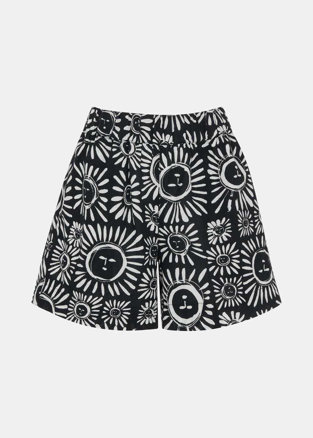 Whistles Sunman Print Shorts Black White | US-43652JAEP