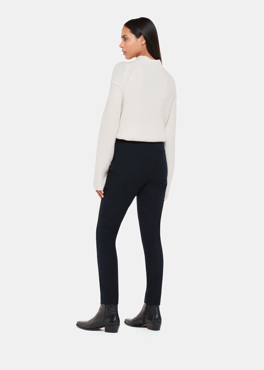 Whistles Super Stretch Pants Navy | US-07615QKEN