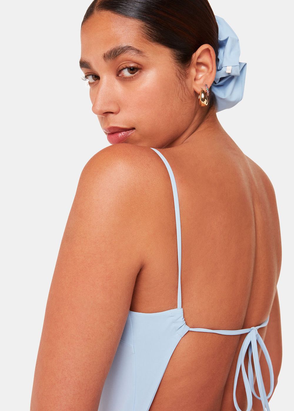 Whistles Swim Scrunchie Blue | US-26781WCZV