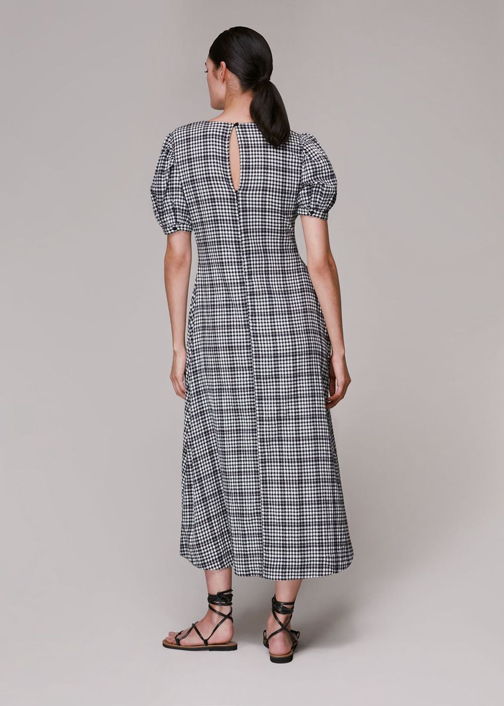 Whistles Tabitha Checked Midi Dress Multicolor | US-32957UEMR