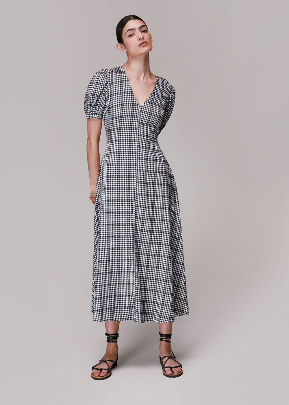 Whistles Tabitha Checked Midi Dress Multicolor | US-32957UEMR