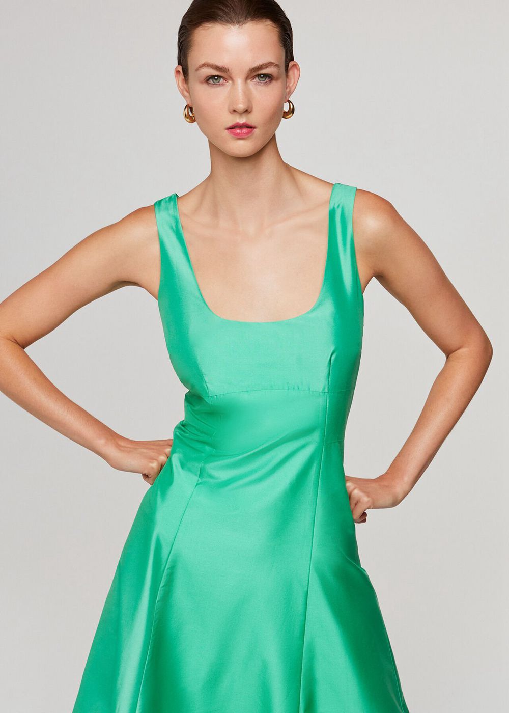 Whistles Taffeta Silk Blend Maxi Dress Green | US-94235VMWS