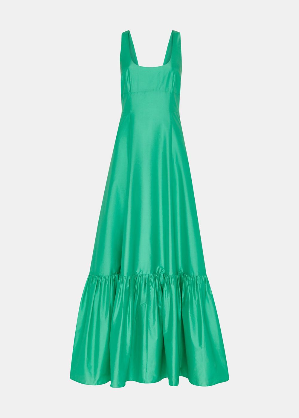 Whistles Taffeta Silk Blend Maxi Dress Green | US-94235VMWS