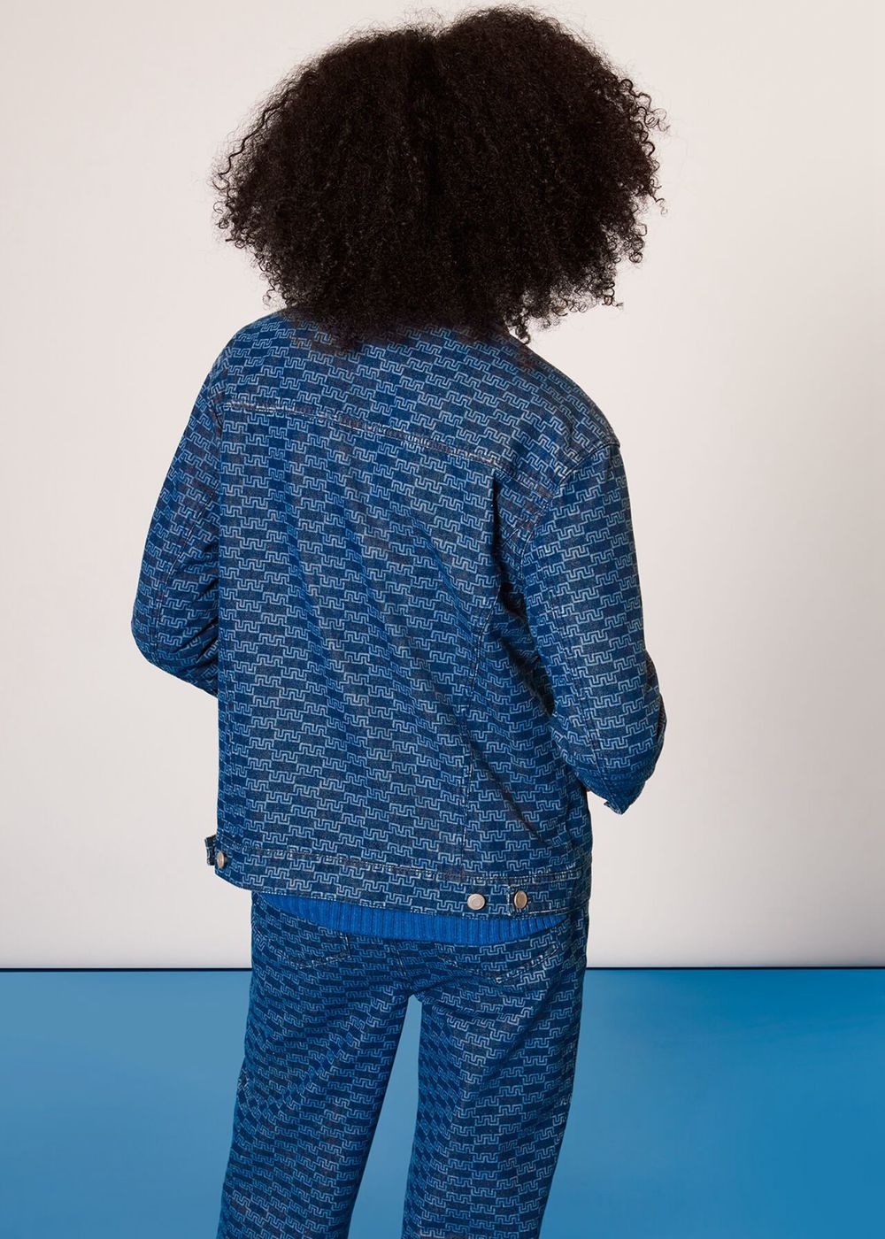 Whistles Tangle Check Denim Jacket Blue | US-71608ZRSY