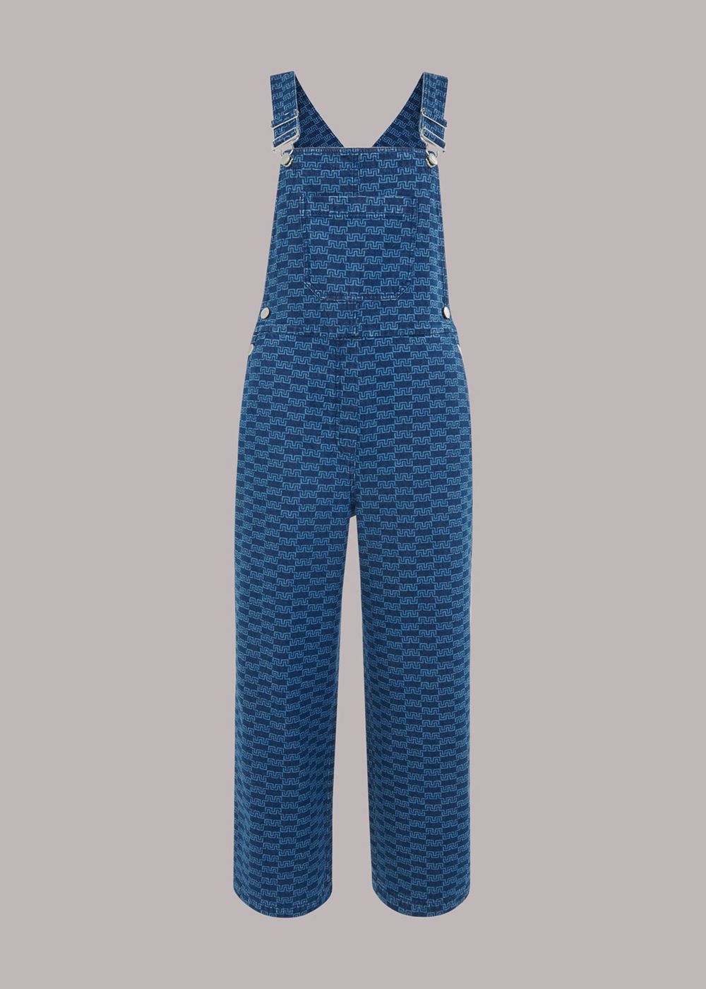 Whistles Tangle Check Denim Jumpsuit Blue | US-25103MSLC