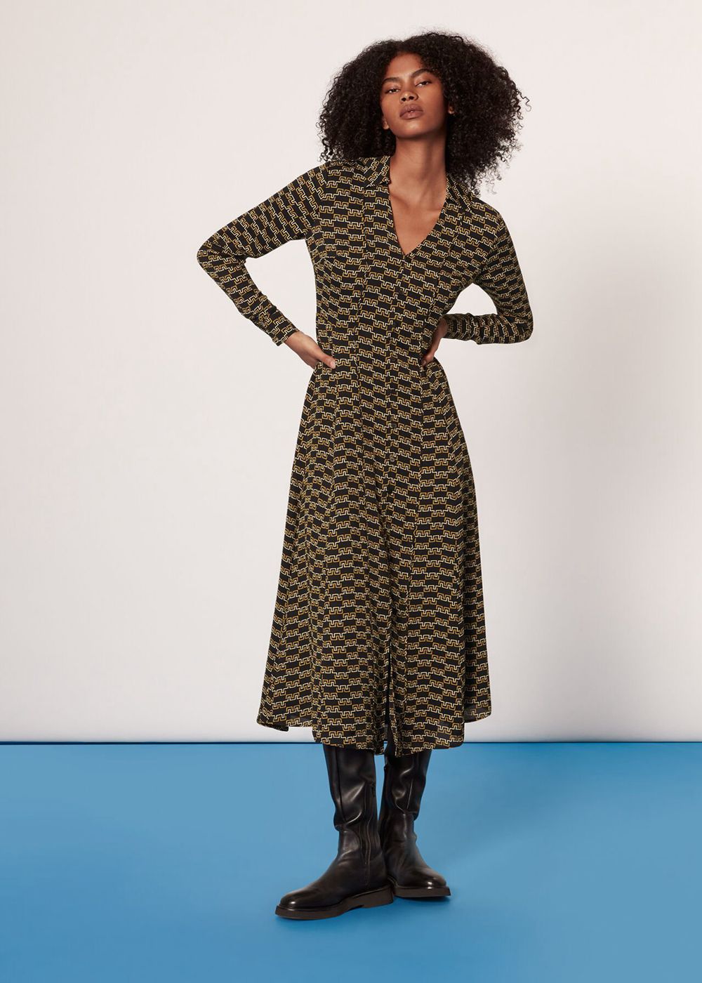 Whistles Tangle Check Shirt Dress Black / Multicolor | US-98206JEAQ