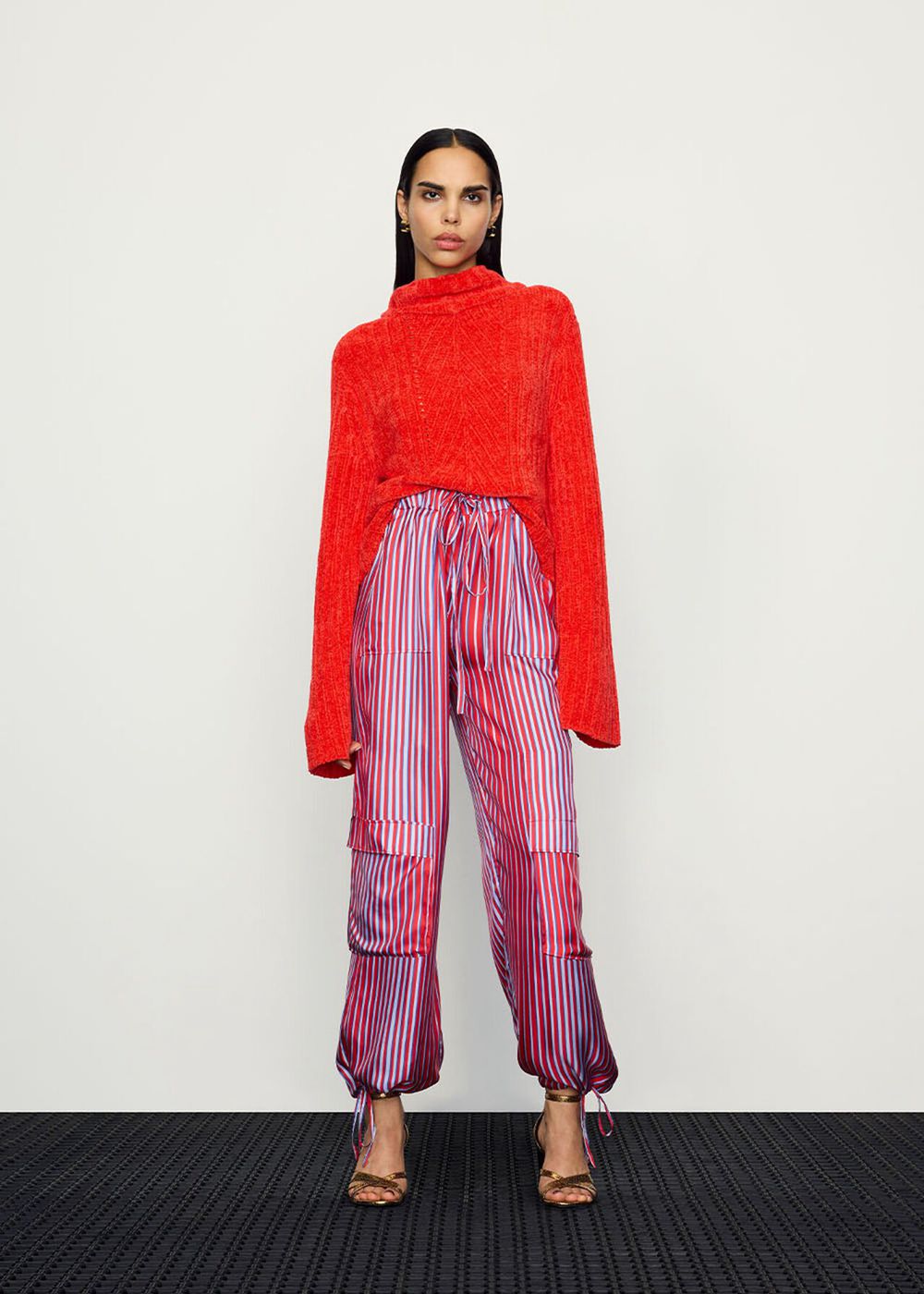 Whistles Tangle Stripe Silk Mix Pants Multicolor | US-39624PGNW