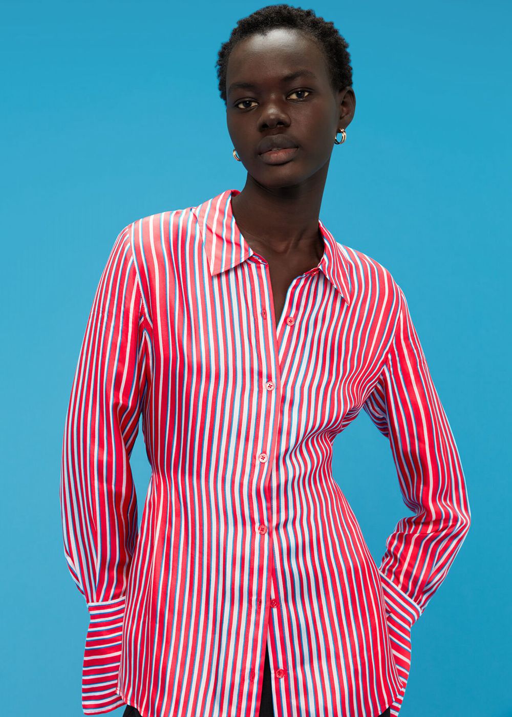 Whistles Tangle Stripe Silk Mix Shirts Multicolor | US-46102MWIF