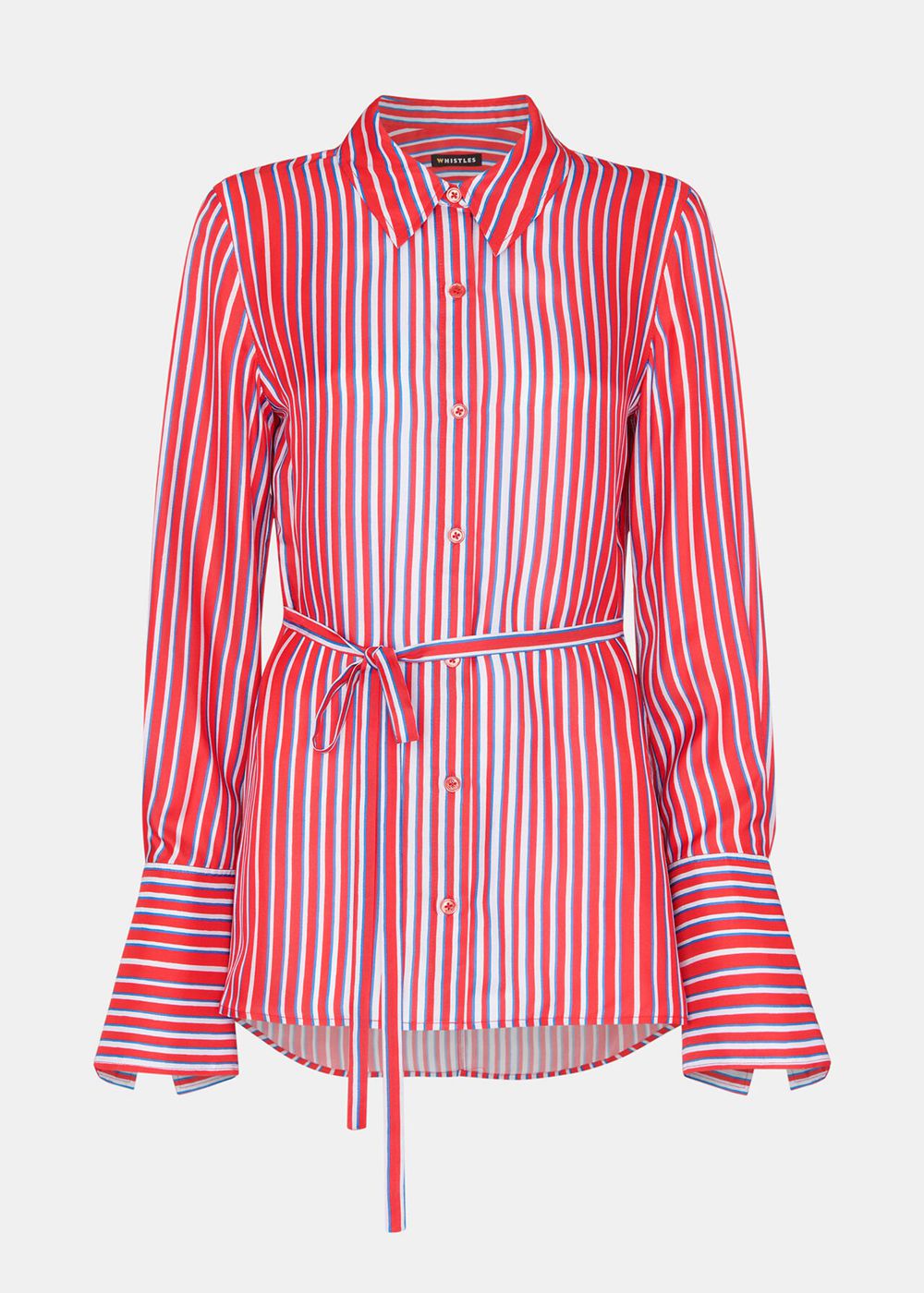 Whistles Tangle Stripe Silk Mix Shirts Multicolor | US-46102MWIF