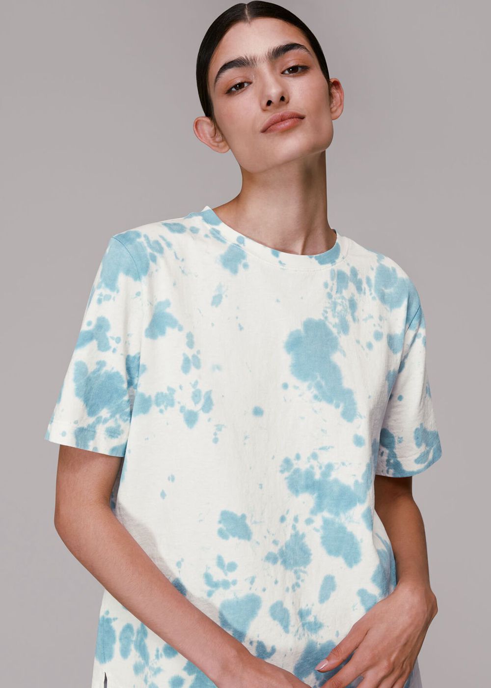 Whistles Tatum Tie Dye T-Shirt Blue | US-96418ZNYH