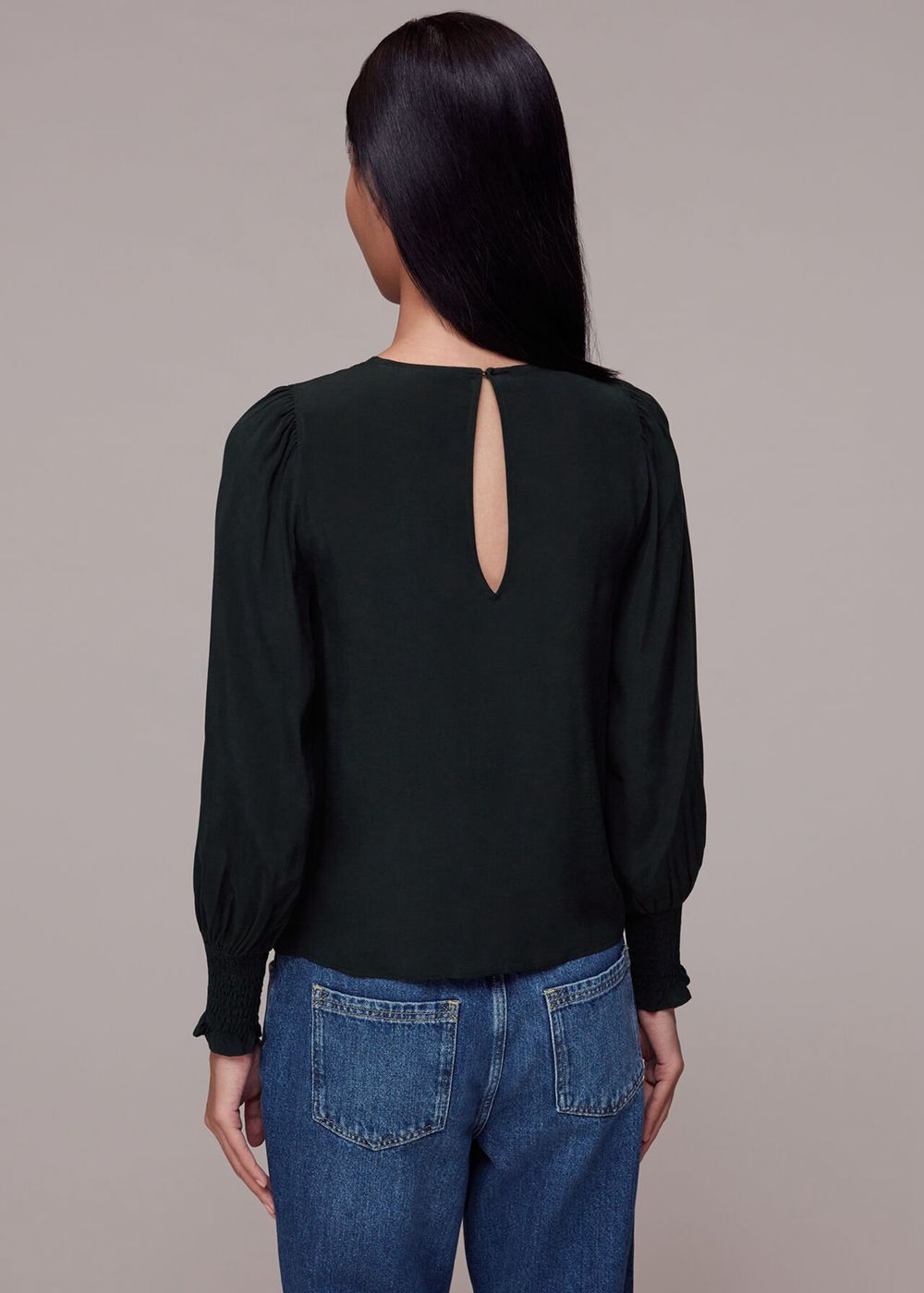 Whistles Tessa Blouse Black | US-69237YWDS