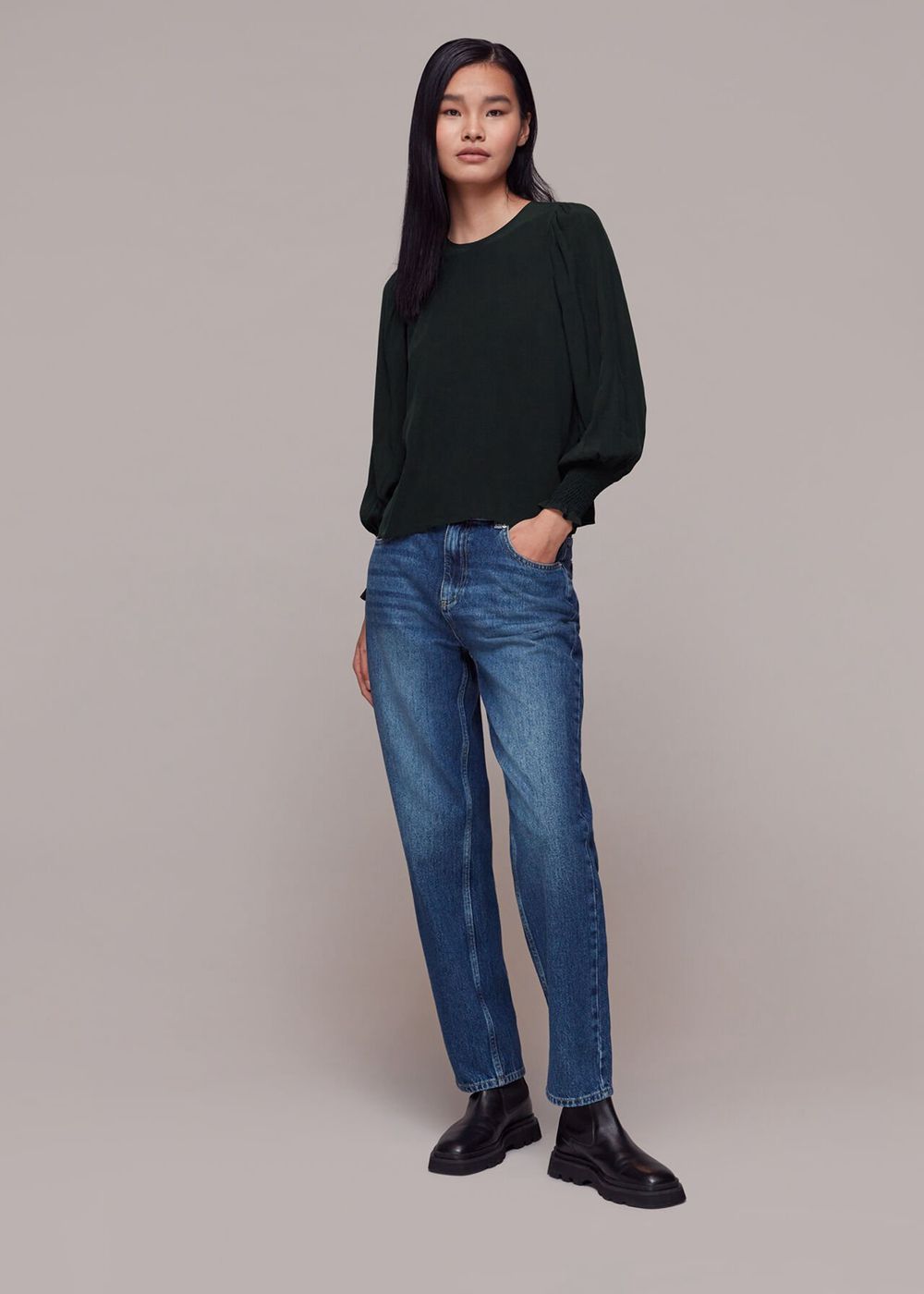 Whistles Tessa Blouse Black | US-69237YWDS