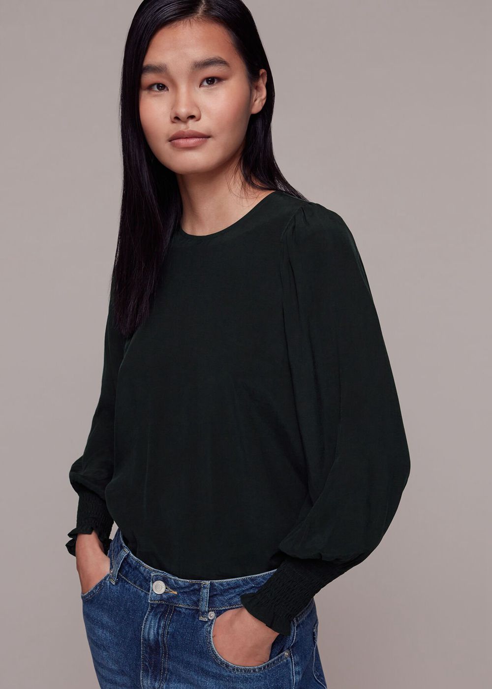 Whistles Tessa Blouse Black | US-69237YWDS