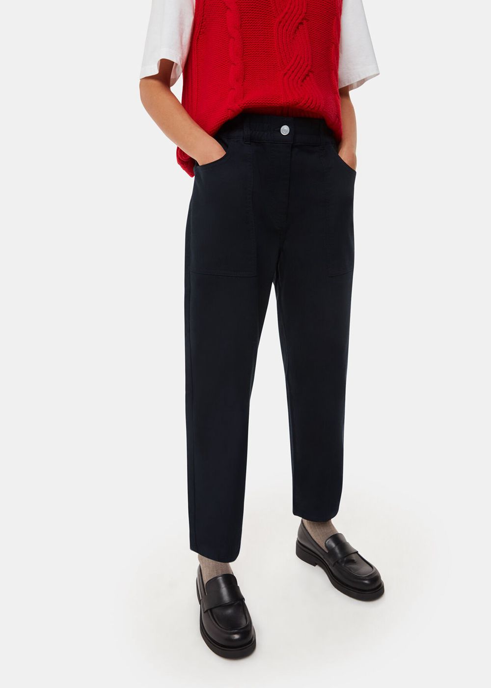 Whistles Tessa Casual Pants Black | US-06298FZVQ