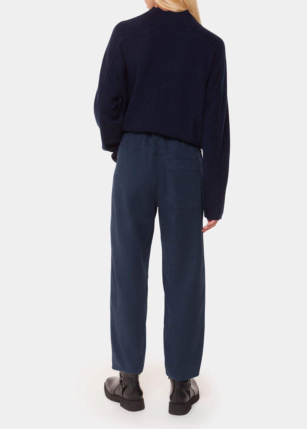 Whistles Tessa Casual Pants Navy | US-03146WXBA