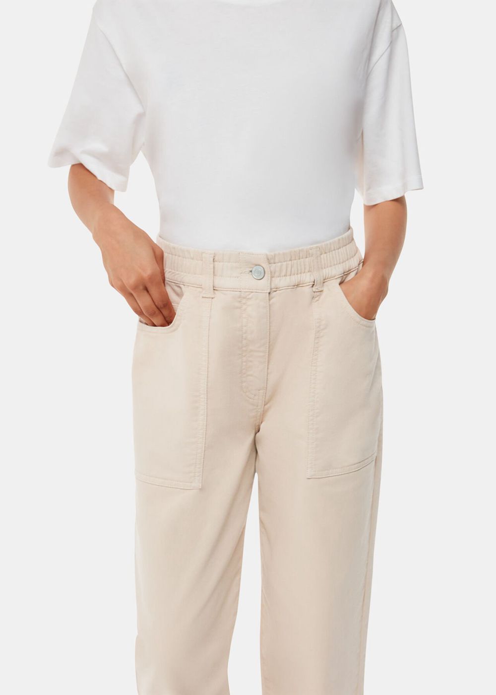 Whistles Tessa Casual Pants Neutral | US-18764EXPD