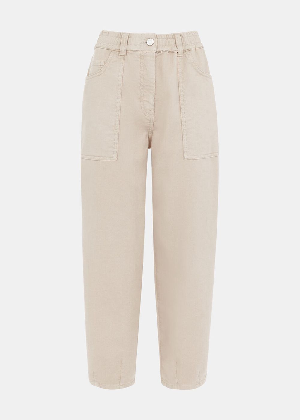 Whistles Tessa Casual Pants Neutral | US-18764EXPD