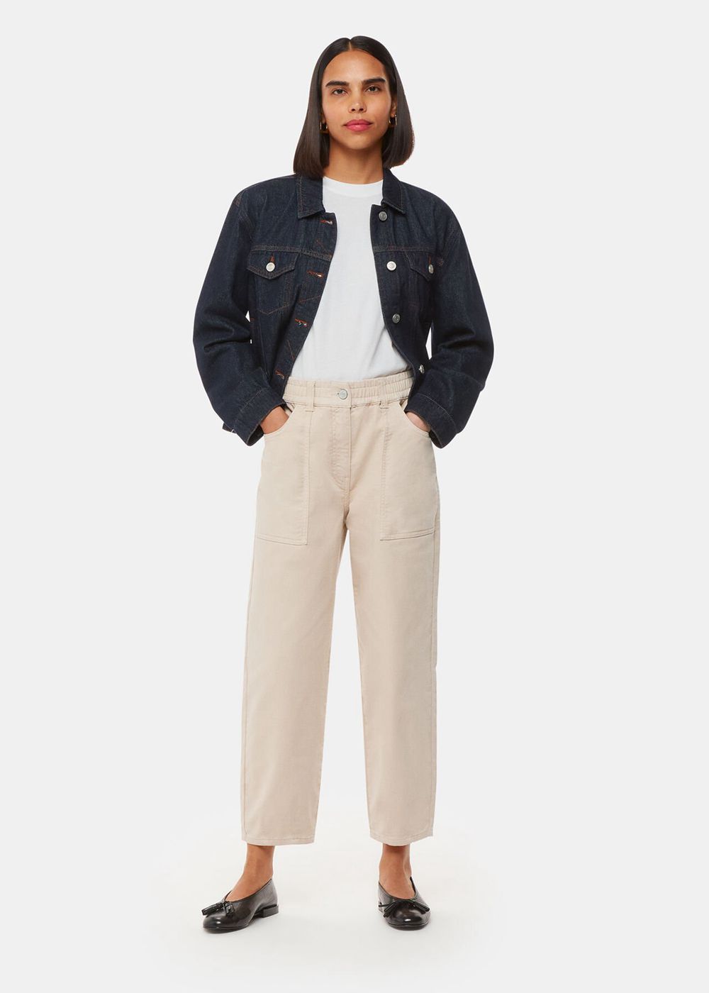 Whistles Tessa Casual Pants Neutral | US-18764EXPD