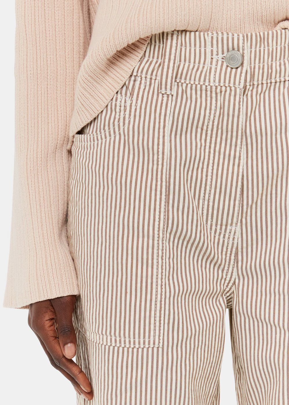 Whistles Tessa Stripe Casual Pants Brown / Multicolor | US-60513MUIF