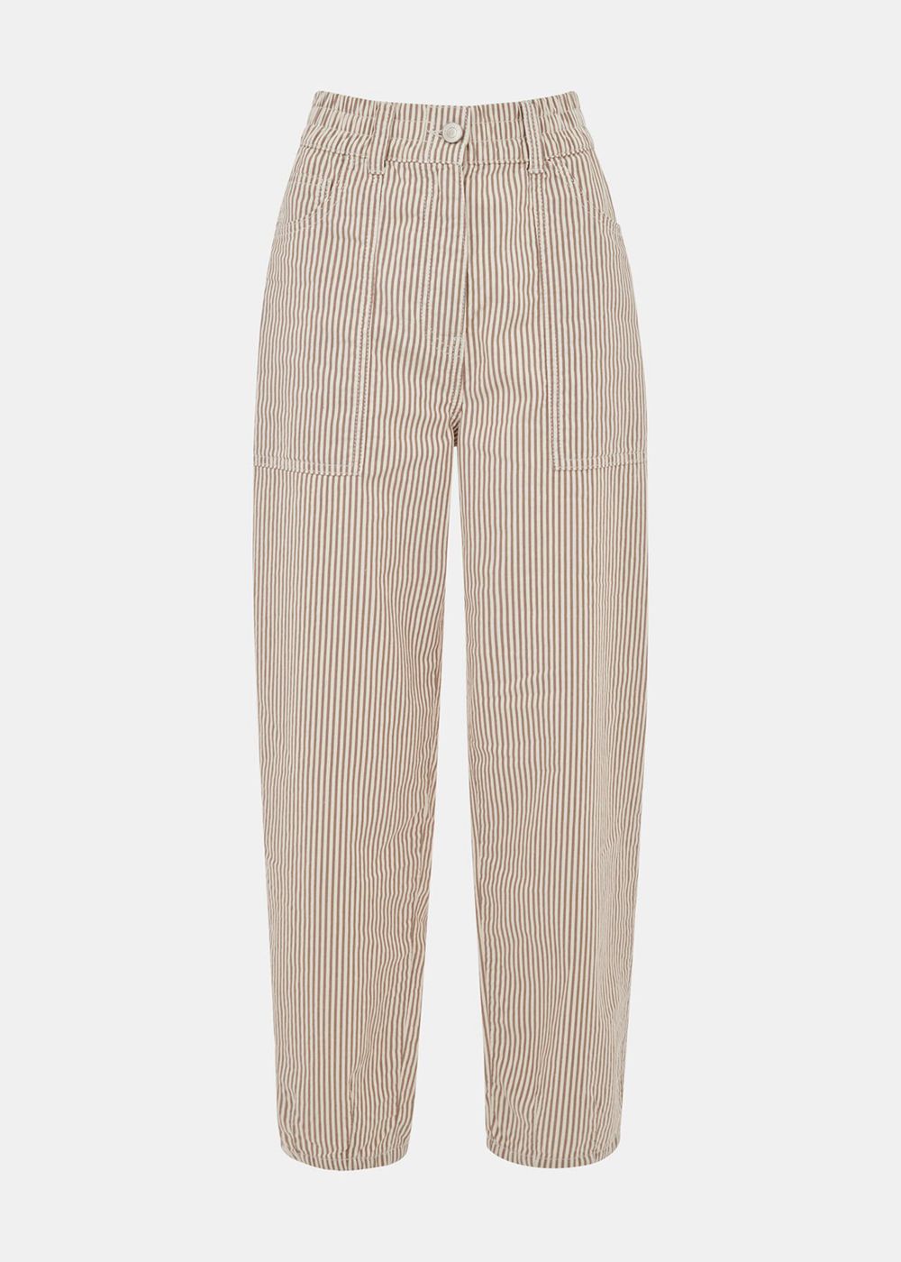 Whistles Tessa Stripe Casual Pants Brown / Multicolor | US-60513MUIF