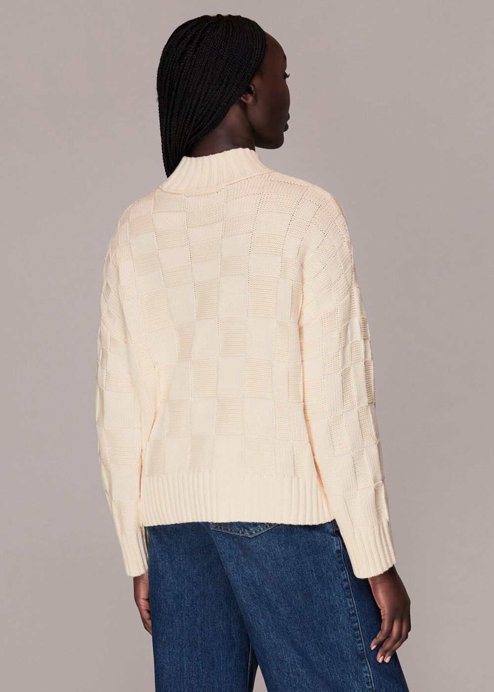 Whistles Texture Check Sweater White / Multicolor | US-65427XCWP