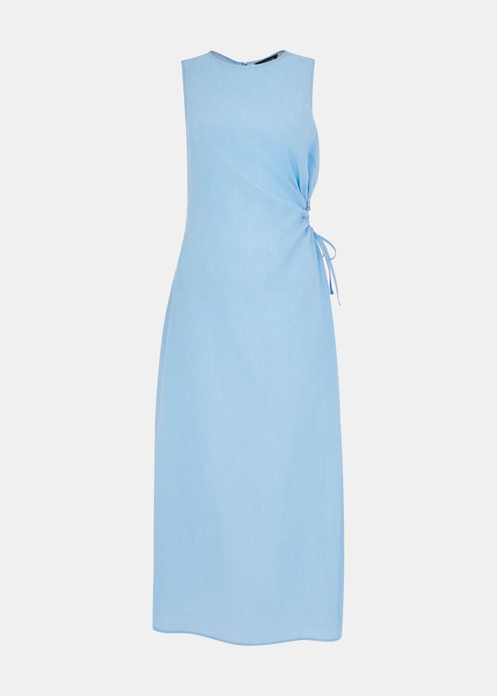 Whistles Textured Cut Out Midi Dress Blue | US-37215QAEW