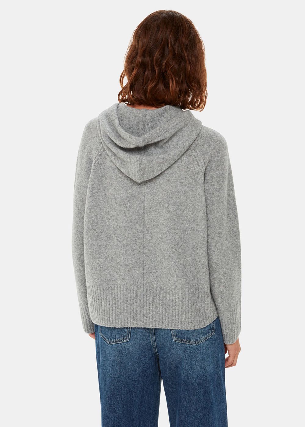 Whistles Textured Hooded Sweater Grey | US-82634BMGW