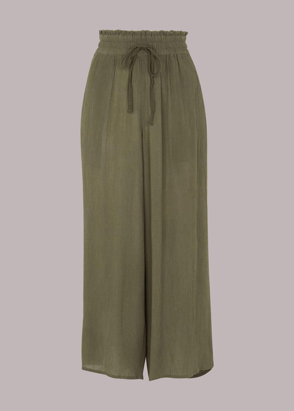 Whistles Textured Lightweight Pants Khaki | US-24930RETS