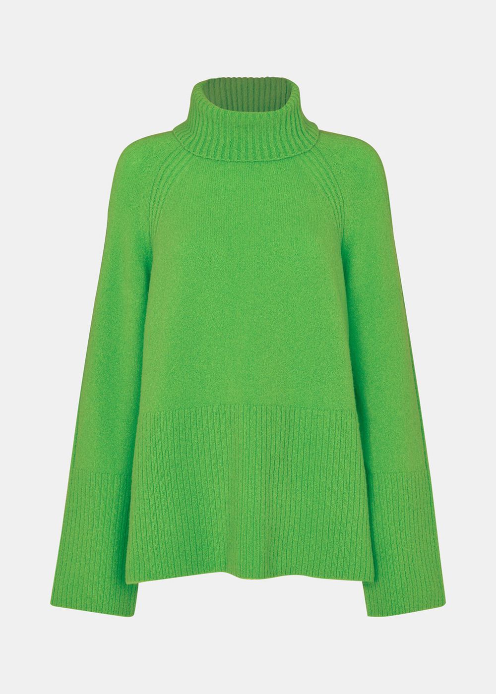 Whistles Textured Rib Detail Roll Neck Knitwear Green | US-12380YGBW