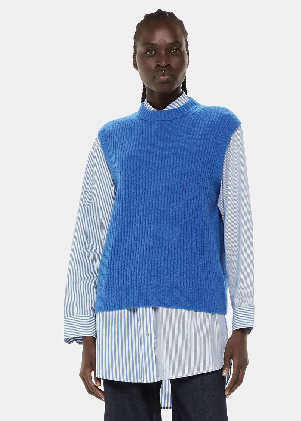 Whistles Textured Rib Knitwear Blue | US-03492IKEL