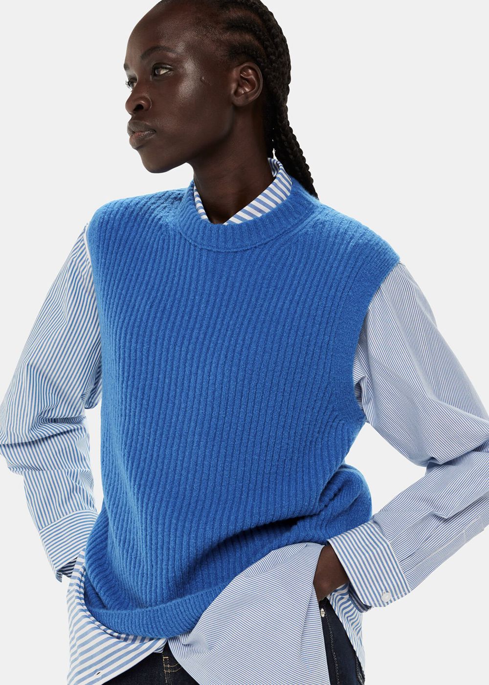 Whistles Textured Rib Knitwear Blue | US-03492IKEL