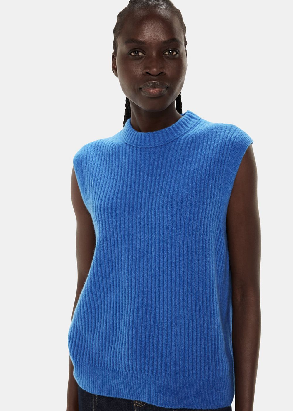 Whistles Textured Rib Knitwear Blue | US-03492IKEL