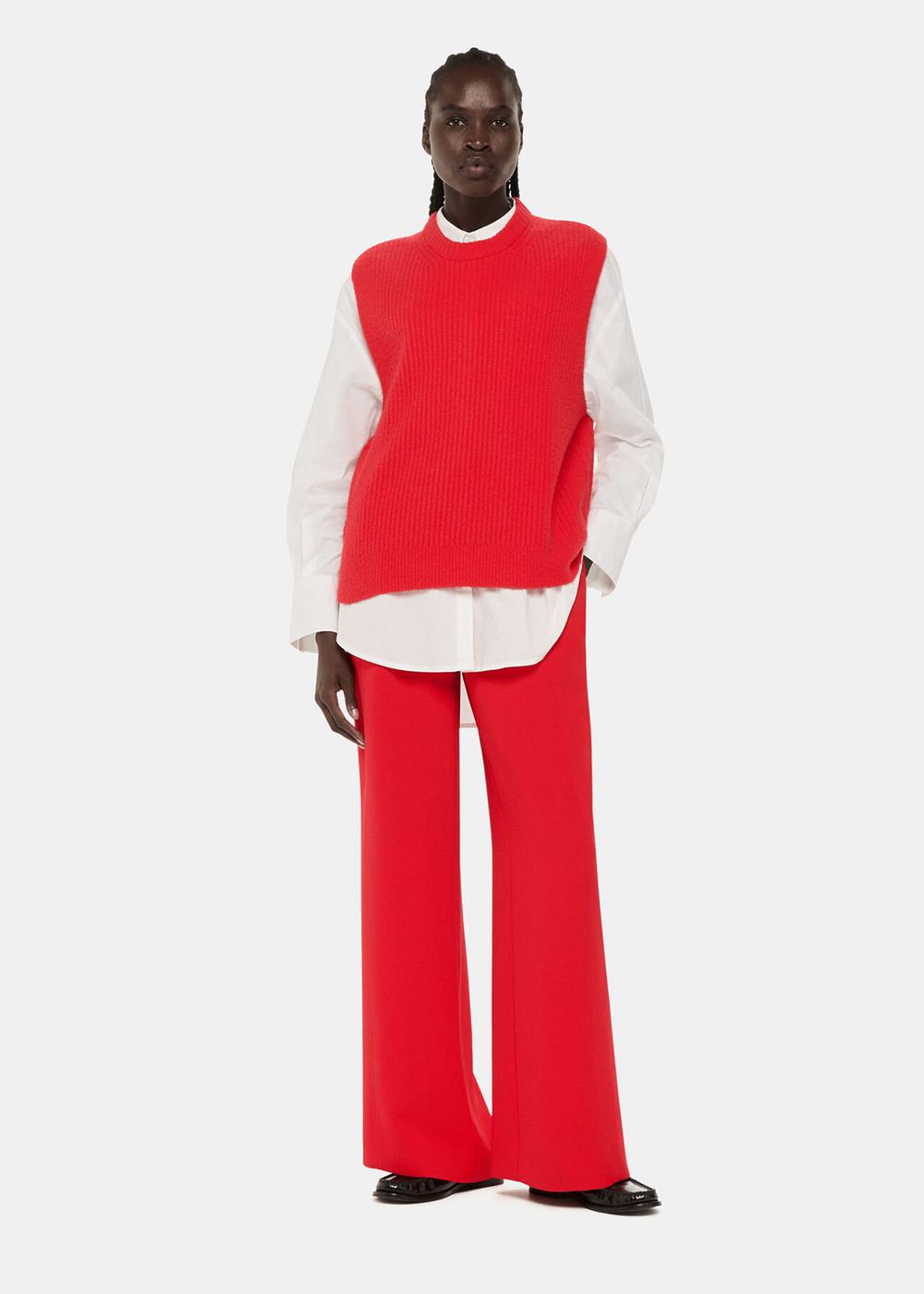 Whistles Textured Rib Knitwear Red | US-65948SOXG