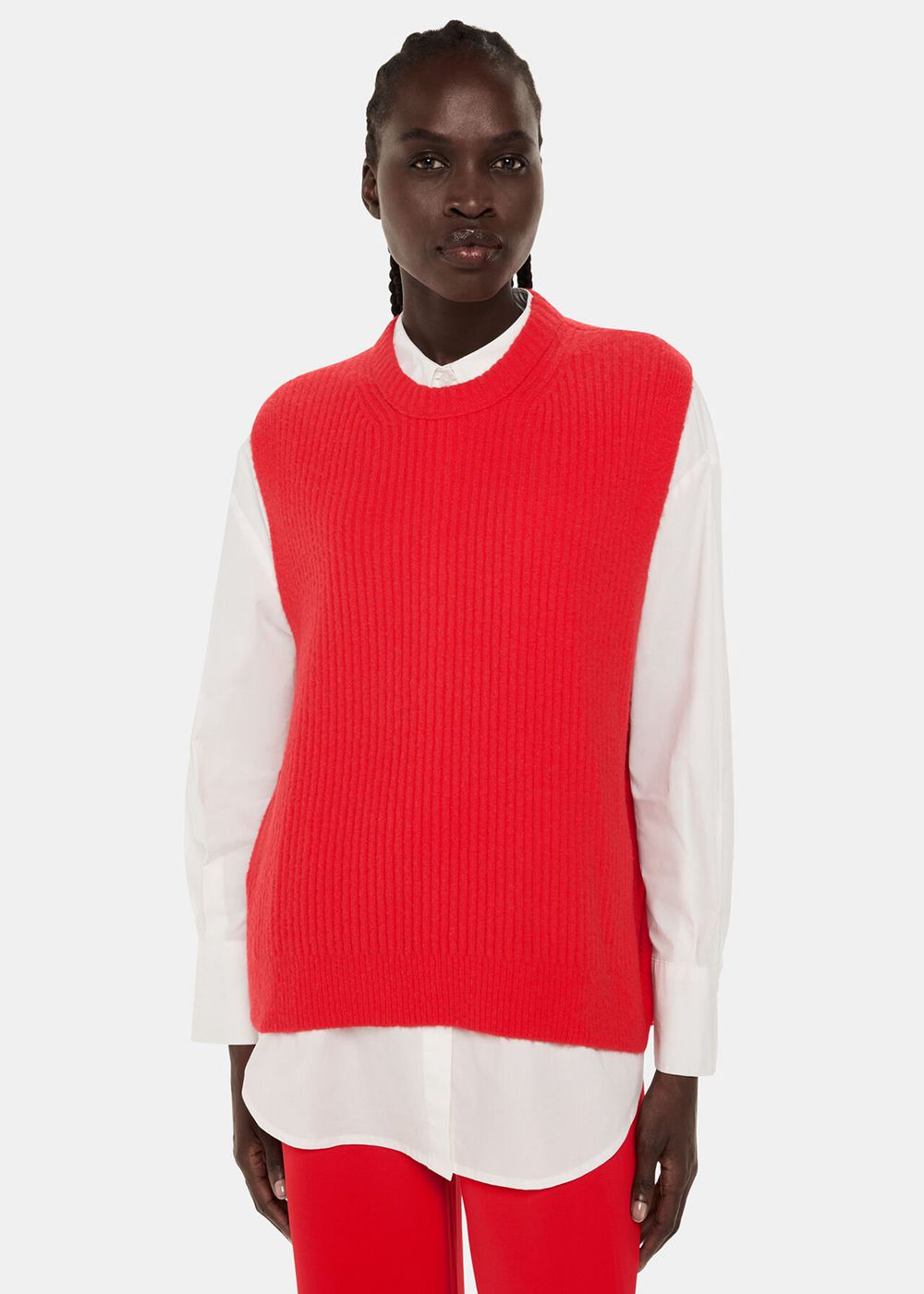 Whistles Textured Rib Knitwear Red | US-65948SOXG