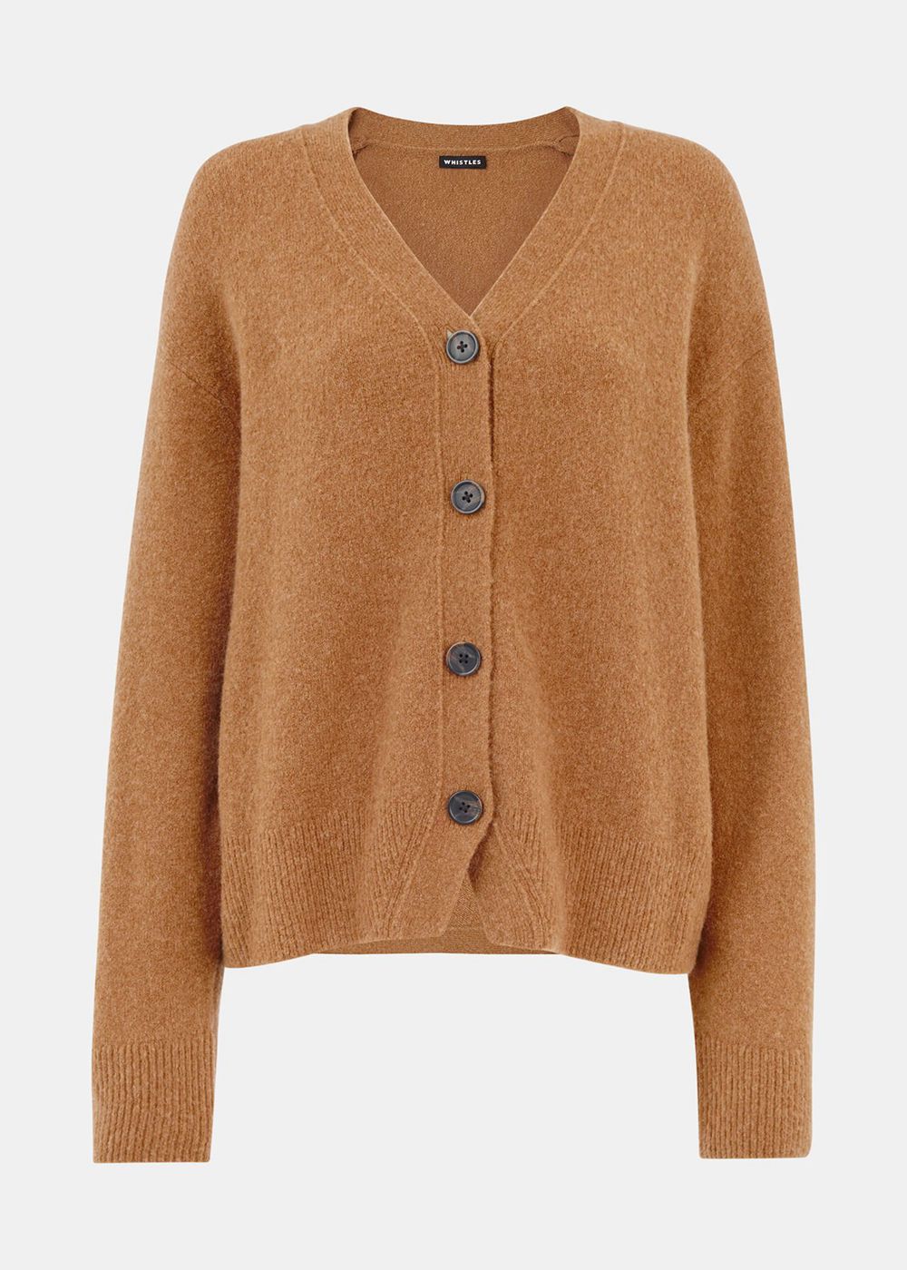 Whistles Textured Wool Mix Cardigan Brown | US-64291WXNO