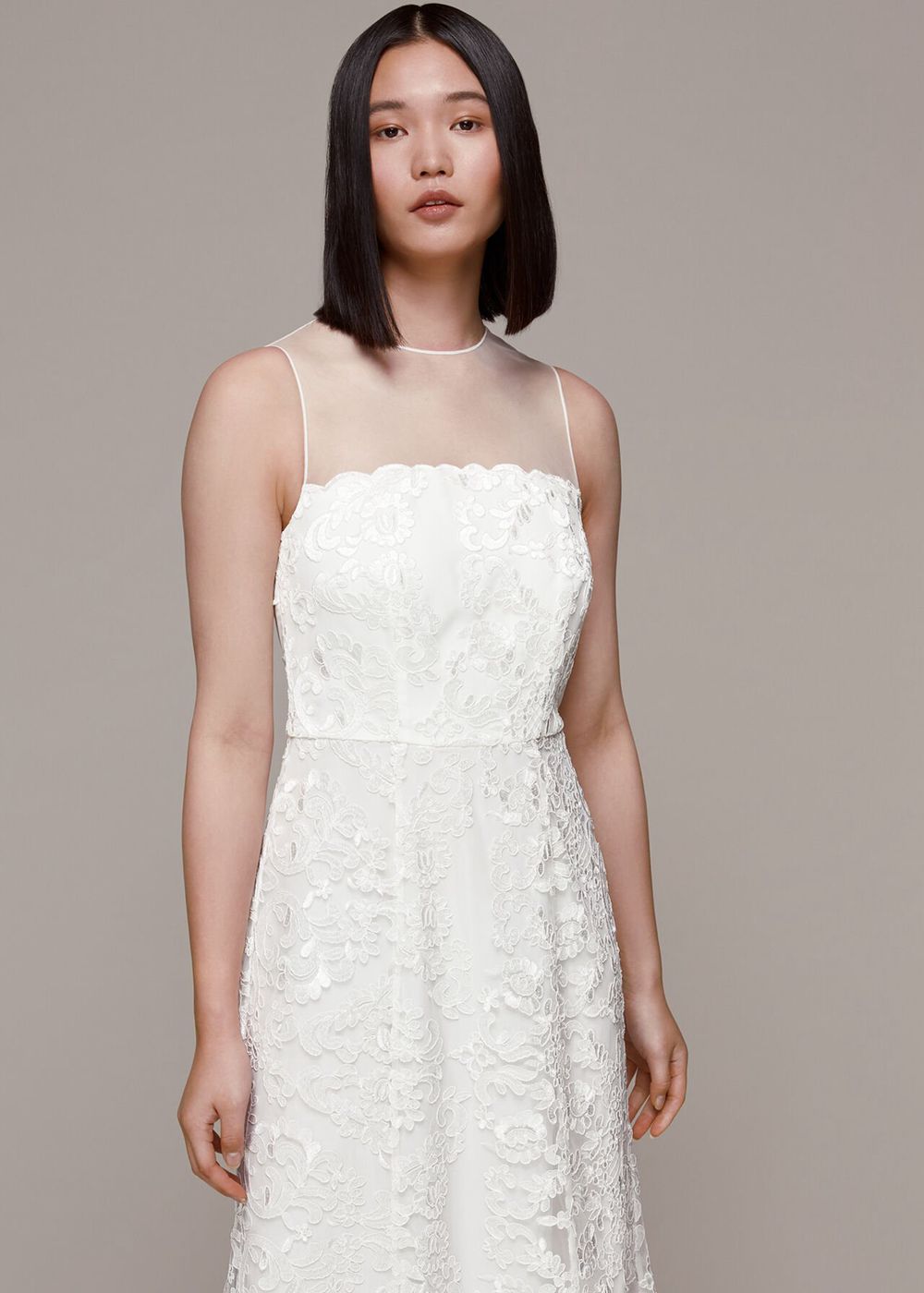 Whistles Therese Wedding Dress White | US-26318UVXD