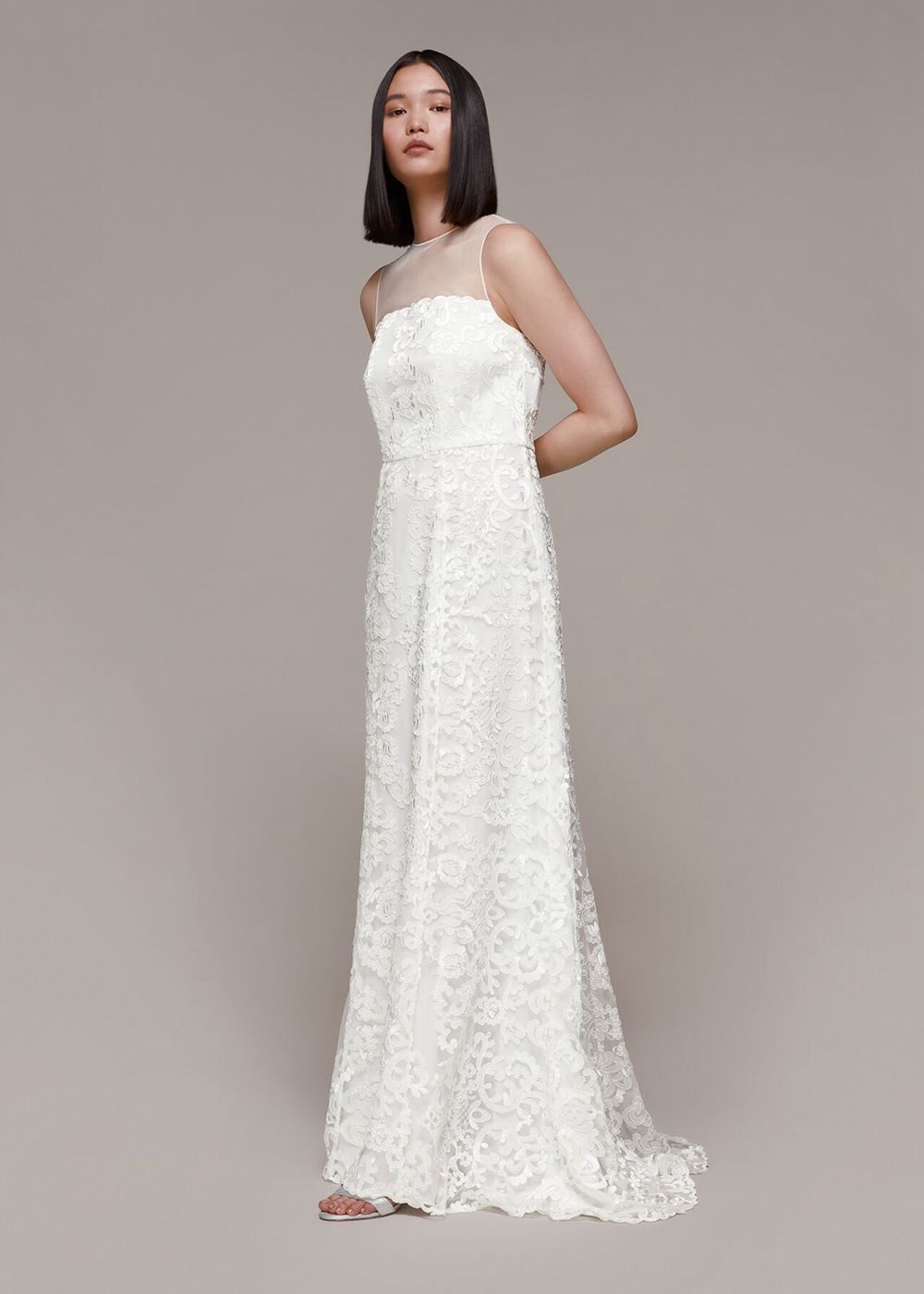 Whistles Therese Wedding Dress White | US-26318UVXD