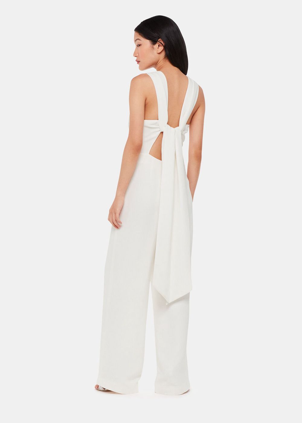 Whistles Tie Back Bridal Jumpsuit White | US-41263ELTK