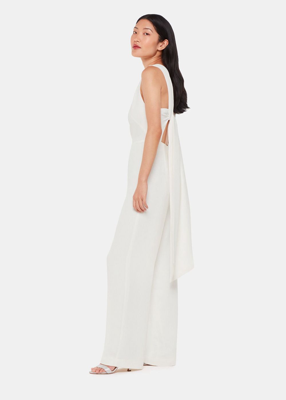 Whistles Tie Back Bridal Jumpsuit White | US-41263ELTK