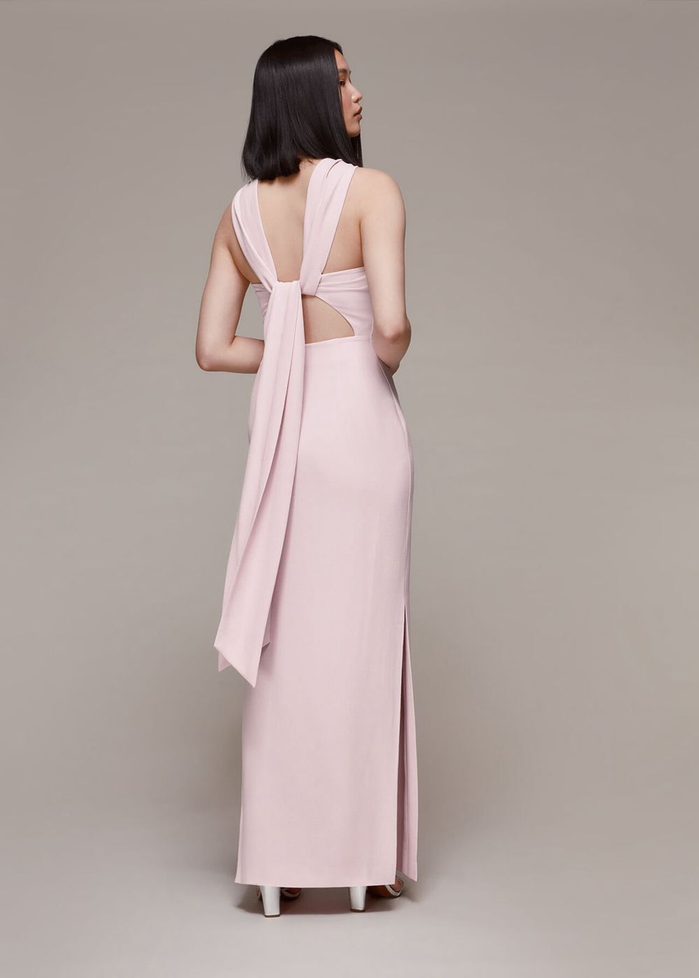 Whistles Tie Back Dress Pink | US-50286ZXFM