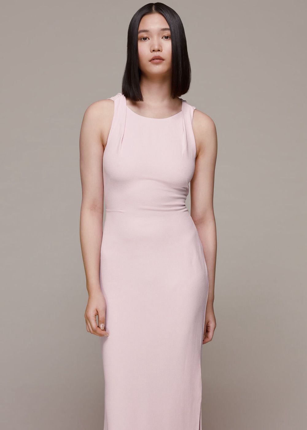 Whistles Tie Back Dress Pink | US-50286ZXFM