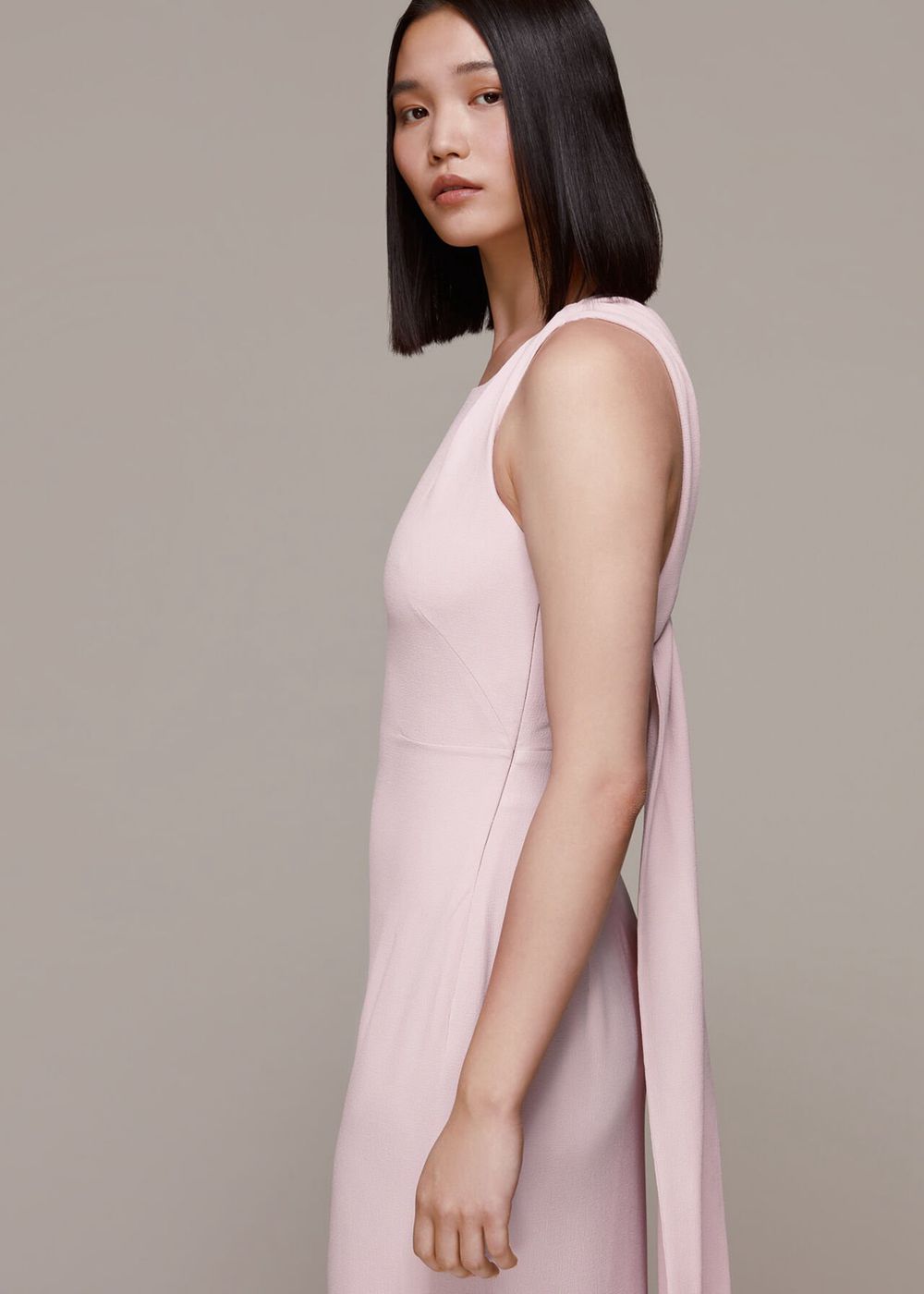 Whistles Tie Back Dress Pink | US-50286ZXFM