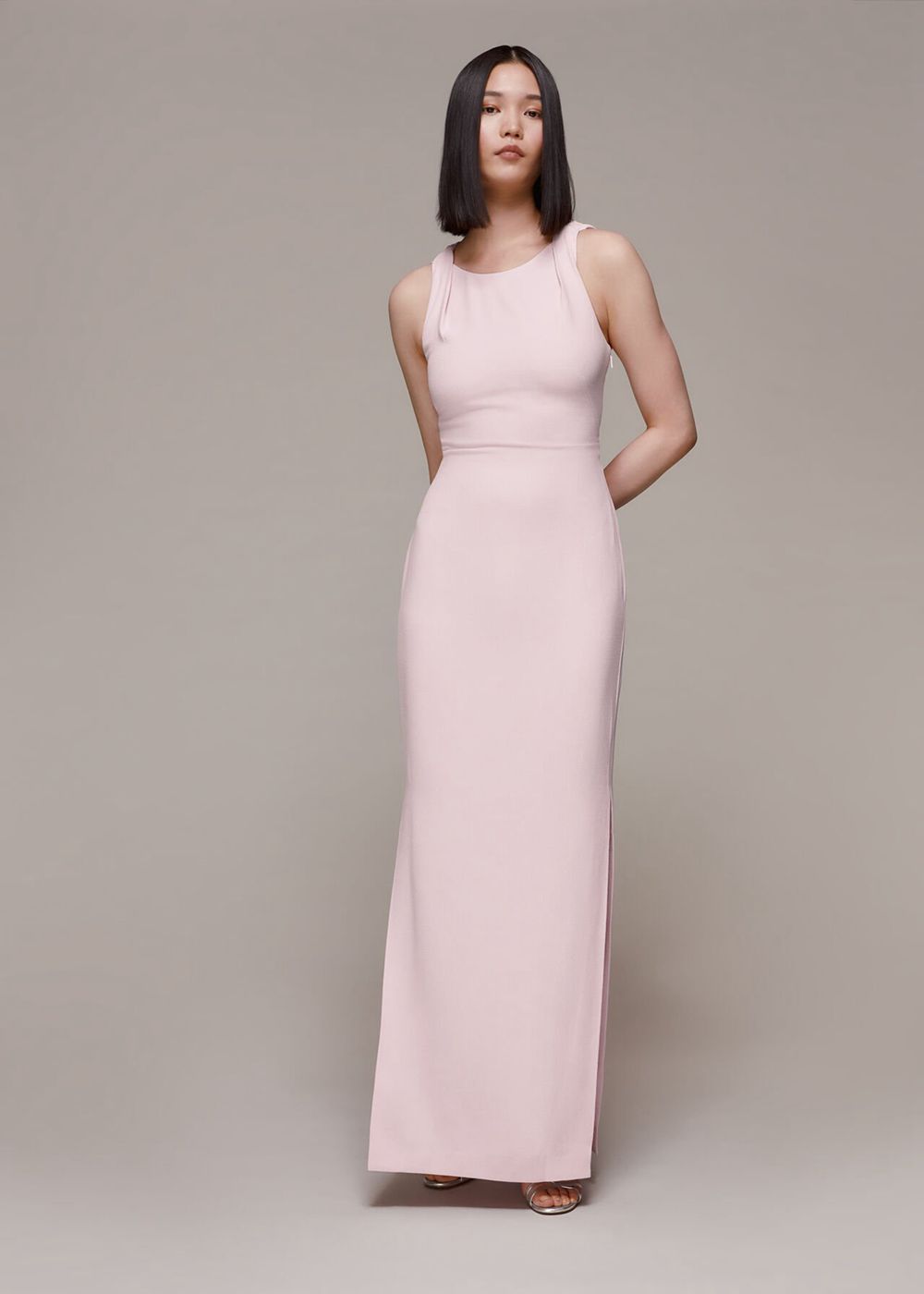 Whistles Tie Back Dress Pink | US-50286ZXFM