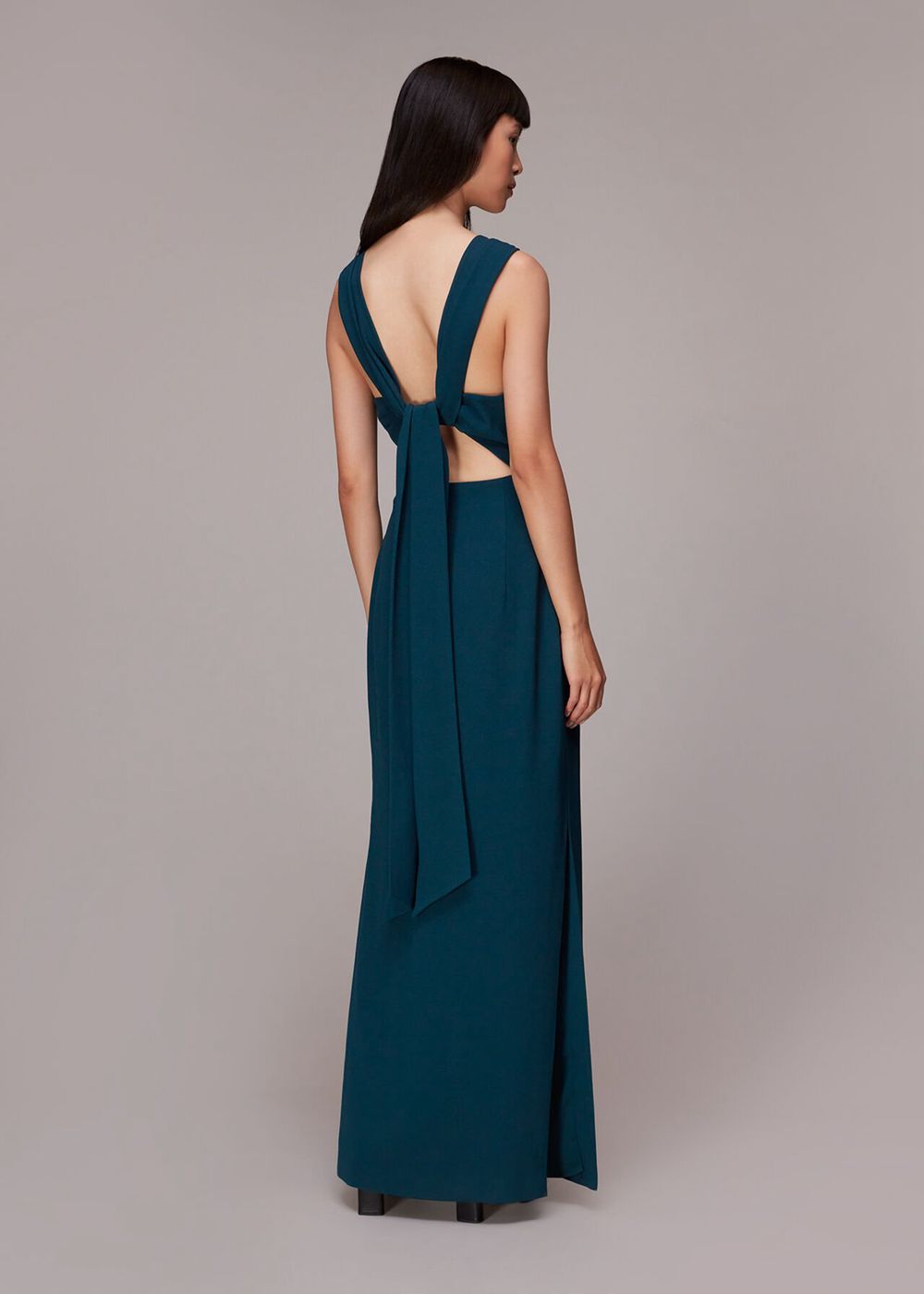 Whistles Tie Back Dress Turquoise | US-24915TGWS