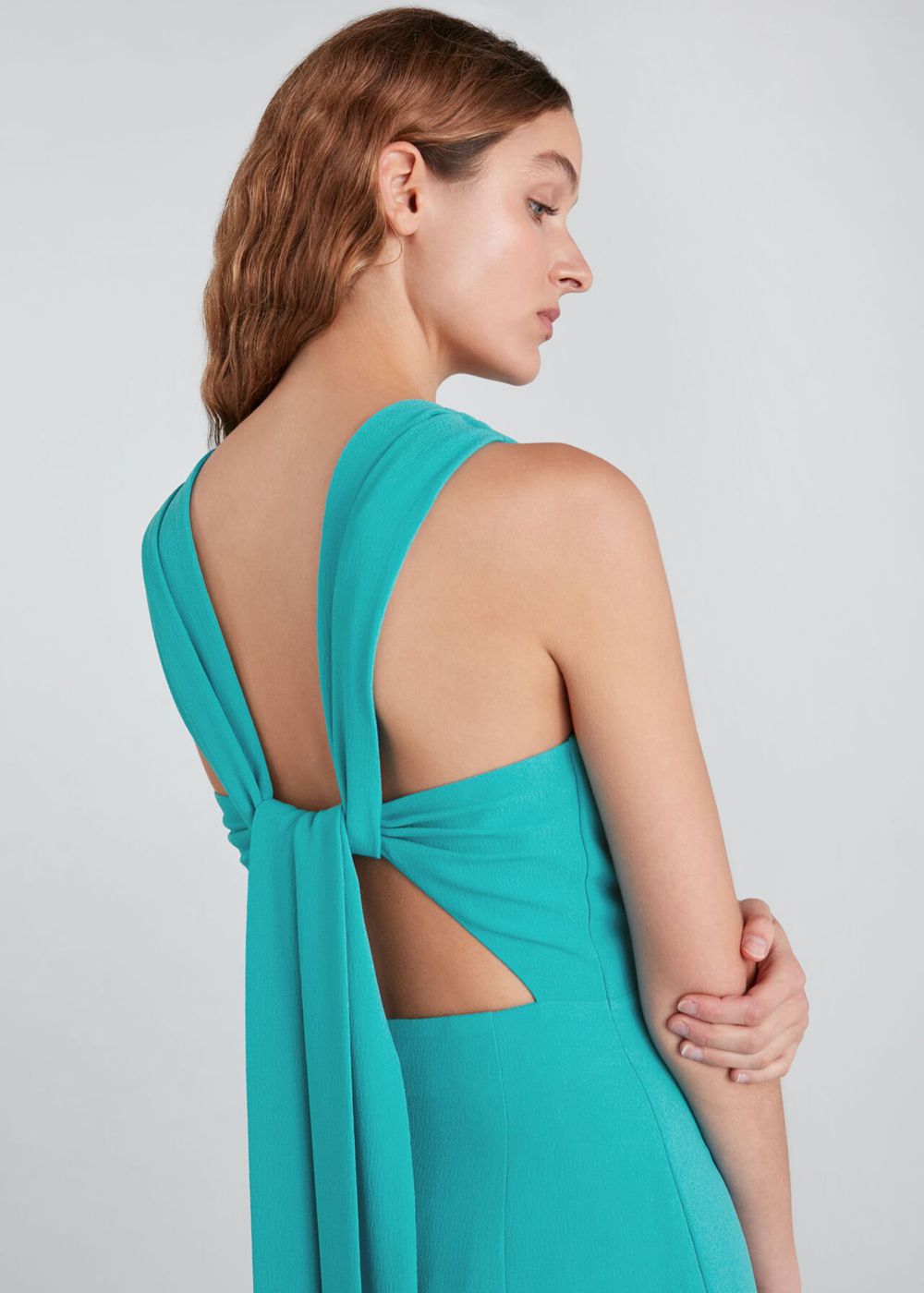 Whistles Tie Back Dress Turquoise | US-98134WANU