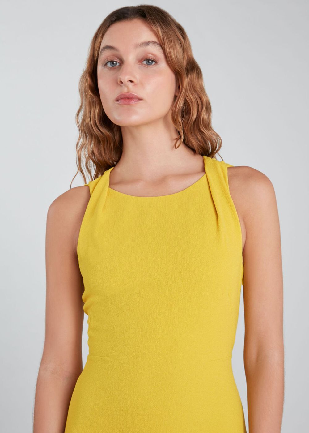 Whistles Tie Back Dress Yellow | US-97358CMDL