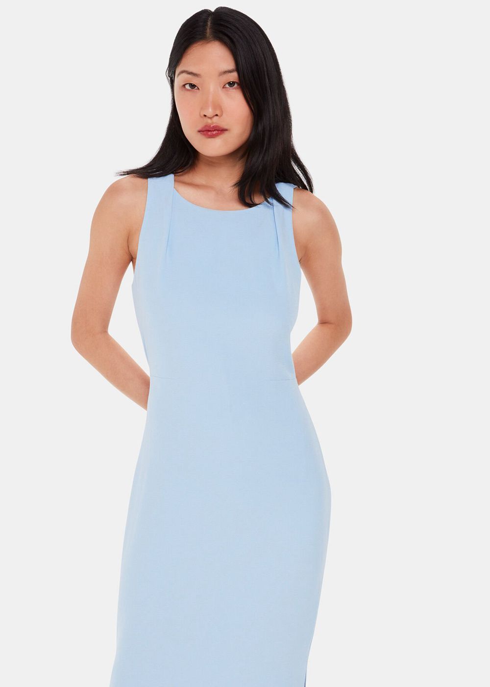 Whistles Tie Back Maxi Dress Blue | US-32801RZWI