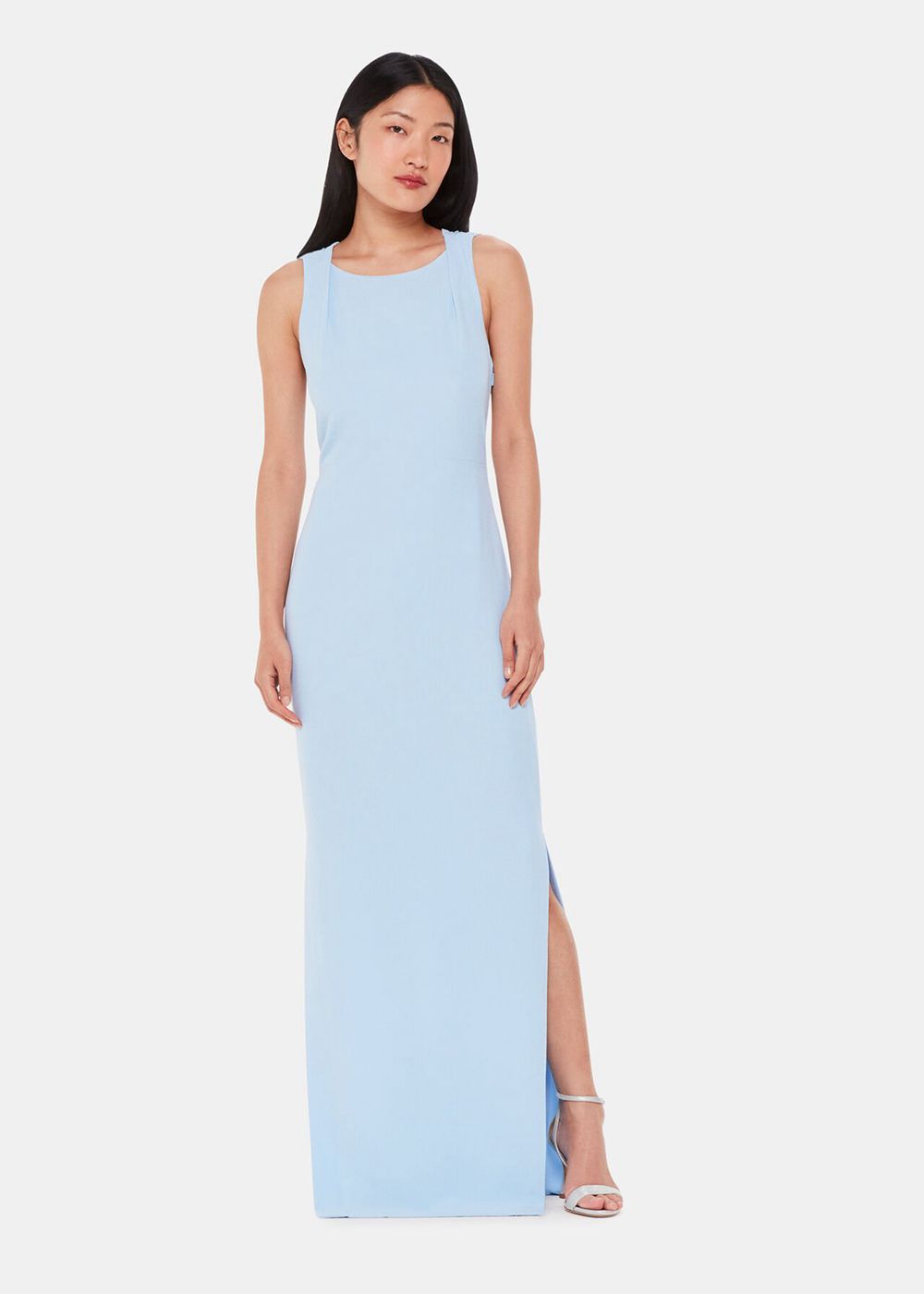 Whistles Tie Back Maxi Dress Blue | US-32801RZWI